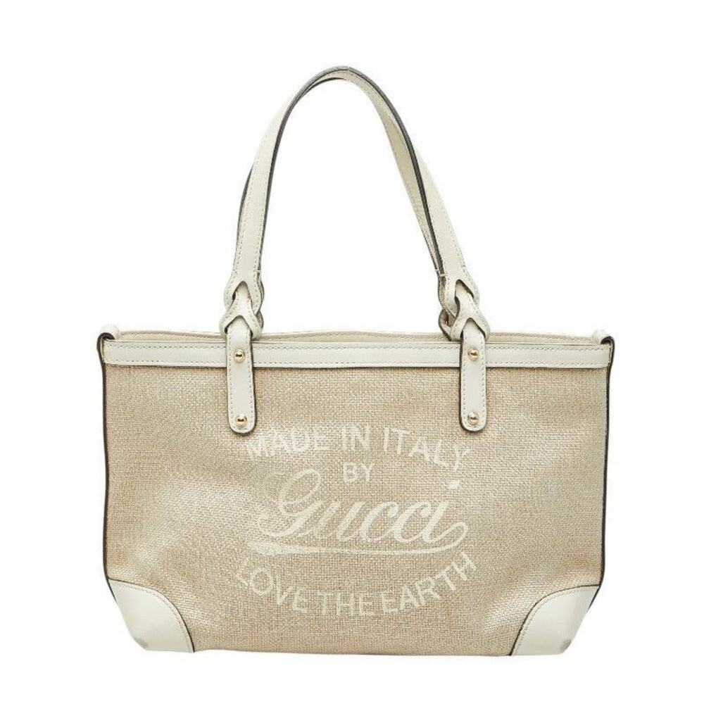 Gucci Guccicraft Japan Limited Canvas Leather Handbag White